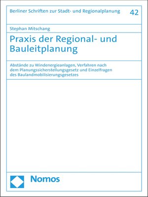 cover image of Praxis der Regional- und Bauleitplanung